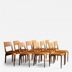  Deutsche Werkst tten Hellerau Set of 10 Erich Menzel Dining Chairs Model 50642 for Hellerau Germany - 3402018