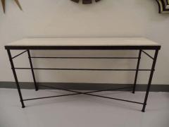  Diego Giacometti French Mid Century Modern Style Hand Hammered Iron Console Manner of Giacometti - 1830122