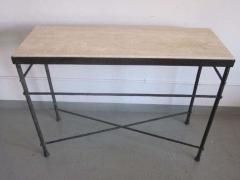  Diego Giacometti French Mid Century Modern Style Hand Hammered Iron Console Manner of Giacometti - 1830124