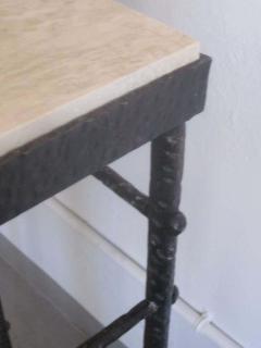  Diego Giacometti French Mid Century Modern Style Hand Hammered Iron Console Manner of Giacometti - 1830128