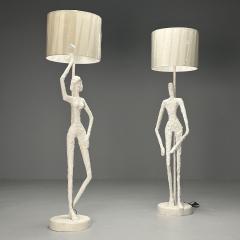  Diego Giacometti Giacometti Inspired Contemporary White Floor Lamps Plaster Wood 2024 - 3800428