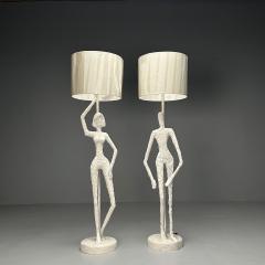  Diego Giacometti Giacometti Inspired Contemporary White Floor Lamps Plaster Wood 2024 - 3800429