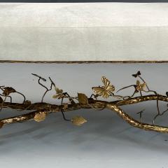  Diego Giacometti Giacometti Style Brutalist Modern Butterfly Benches Patinated Bronze Velvet - 3795901