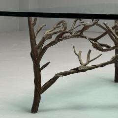  Diego Giacometti Giacometti Style Mid Century Modern Square Coffee Table Nature Motif Metal - 3863834