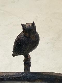  Diego Giacometti MONUMENTAL GIACOMETTI STYLE BRUTALIST BRONZE OWL AND BIRD DINING TABLE - 1640521