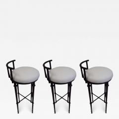  Diego Giacometti Three French Mid Century Modern Neoclassical Solid Bronze Bar Stools Giacometti - 1772660