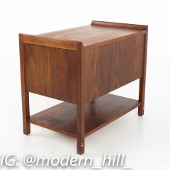  Dillingham Dillingham Mid Century Walnut Nightstand Record Cabinet Side End Table - 3689383