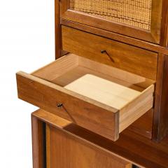  Dillingham Dillingham Mid Century Walnut and Cane Sideboard Credenza and Hutch - 4690942