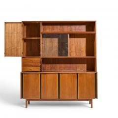  Dillingham Dillingham Mid Century Walnut and Cane Sideboard Credenza and Hutch - 4690945