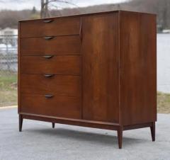  Dillingham Manufacturing Company Large Mid Century Modern Walnut Tall 7 Drawer Door Dresser Dillingham - 4126497