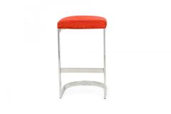  Dillingham Manufacturing Company Pair of Dillingham Horseshoe Cantilevered Burnt Orange Counter Stools - 4274964