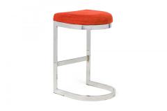  Dillingham Manufacturing Company Pair of Dillingham Horseshoe Cantilevered Burnt Orange Counter Stools - 4274967