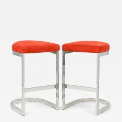  Dillingham Manufacturing Company Pair of Dillingham Horseshoe Cantilevered Burnt Orange Counter Stools - 4307266