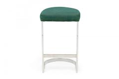 Dillingham Manufacturing Company Pair of Dillingham Horseshoe Cantilevered Forest Green and Metal Barstools - 4274821