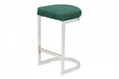  Dillingham Manufacturing Company Pair of Dillingham Horseshoe Cantilevered Forest Green and Metal Barstools - 4274822