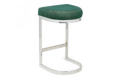  Dillingham Manufacturing Company Pair of Dillingham Horseshoe Cantilevered Forest Green and Metal Barstools - 4274824