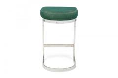  Dillingham Manufacturing Company Pair of Dillingham Horseshoe Cantilevered Forest Green and Metal Barstools - 4274825