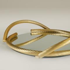  Dimart 1980s Gold Italian mirrored circular rope tray by Dimart - 4245781