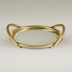  Dimart 1980s Gold Italian mirrored circular rope tray by Dimart - 4245782