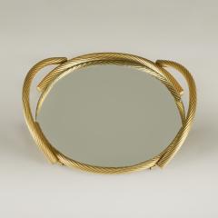  Dimart 1980s Gold Italian mirrored circular rope tray by Dimart - 4245783