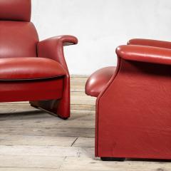  Dino Gavina Studio Simon Gavina Studio Pair of Armchairs mod Viscontea Red Leather 1980s - 3383550