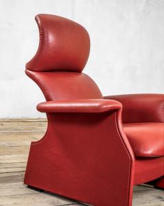  Dino Gavina Studio Simon Gavina Studio Pair of Armchairs mod Viscontea Red Leather 1980s - 3383553