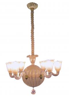  Dino Martens A good quality Murano 6 light spheroid chandelier by Dino Martens - 700748