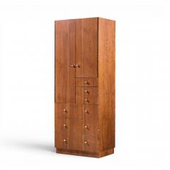  Directional Directional Mid Century Walnut and Chrome Armoire Dresser - 4644414
