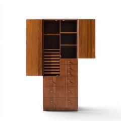  Directional Directional Mid Century Walnut and Chrome Armoire Dresser - 4644418