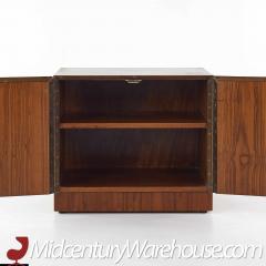  Directional Directional Mid Century Walnut and Chrome Nightstand - 3689393