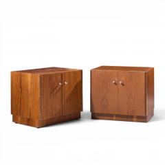  Directional Directional Mid Century Walnut and Chrome Nightstands Pair - 4644430