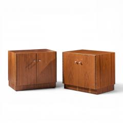  Directional Directional Mid Century Walnut and Chrome Nightstands Pair - 4644432