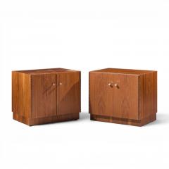  Directional Directional Mid Century Walnut and Chrome Nightstands Pair - 4644433