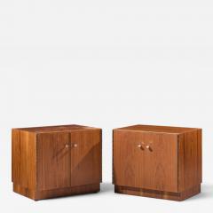  Directional Directional Mid Century Walnut and Chrome Nightstands Pair - 4648520