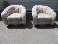  Directional Lovely Pair of Directional Croissant Swivel Lounge Chair Mid Century - 2707310
