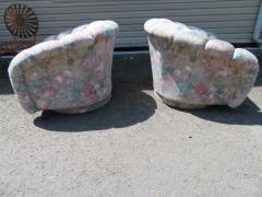  Directional Lovely Pair of Directional Croissant Swivel Lounge Chair Mid Century - 2707378