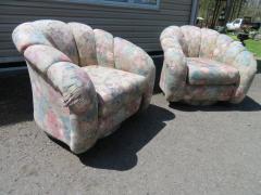  Directional Lovely Pair of Directional Croissant Swivel Lounge Chair Mid Century - 2707390