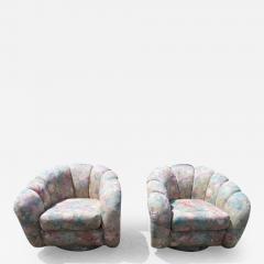  Directional Lovely Pair of Directional Croissant Swivel Lounge Chair Mid Century - 2710001
