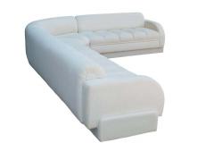  Directional Mid Century Modern White Channel Seat Sectional Sofa in White by Directional - 1749382