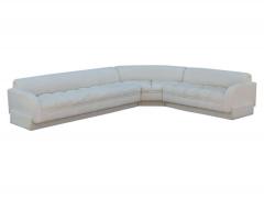  Directional Mid Century Modern White Channel Seat Sectional Sofa in White by Directional - 1749387