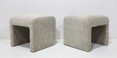  Directional Pair of Directional Ottomans in a Zinc Velvet - 4795587