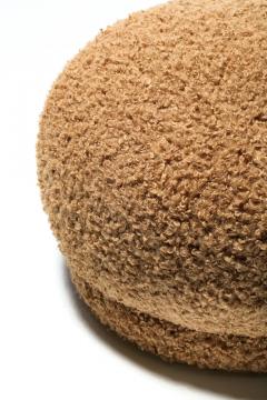  Directional Pair of Directional Post Modern Poufs Ottomans in Curly Camel Teddy Bear Fabric - 3008523