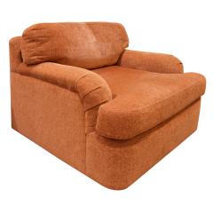  Directional Pair of Large Swiveling Lounge Chairs with Matching Ottomans 1970s - 1792313