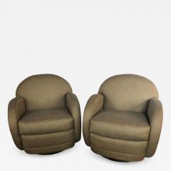  Directional Pair of Mid Century Modern Pace by Directional Leon Rosen Style Swivel Chair - 1220869