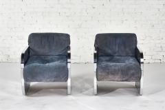  Directional Paul Evans Chrome and Suede Cityscape Lounge Chairs for Directional 1970 - 2814052