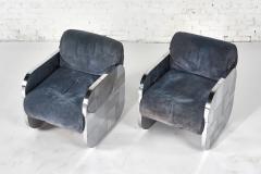  Directional Paul Evans Chrome and Suede Cityscape Lounge Chairs for Directional 1970 - 2814053