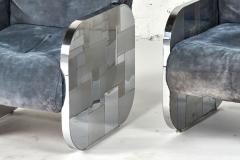  Directional Paul Evans Chrome and Suede Cityscape Lounge Chairs for Directional 1970 - 2814058