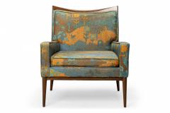  Directional Paul McCobb for Directional AmericanFloral Fabric and Walnut Lounge Armchair - 2791938
