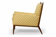  Directional Paul McCobb for DirectionalYellow Patterned Fabric and Walnut Lounge Armchair - 2791904