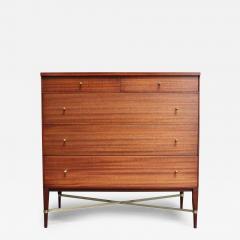  Directional Paul Mccobb Calvin Group Mahogany and Brass Five Drawer Chest Dresser - 3624785